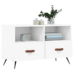 Avis Maison Chic Meuble TV scandinave - Banc TV pour salon Blanc 80x36x50 cm Bois d'ingénierie -MN80418