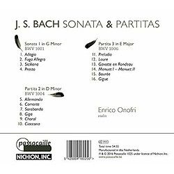 Bach : Sonate et partitas pour violon seul BWV 1001, 1004 et 1006