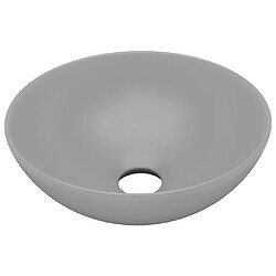 vidaXL Lavabo de salle de bain Céramique Gris clair Rond