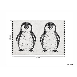 Avis Beliani Tapis enfant motif pingouin noir / blanc 60 x 90 cm HAJDARABAD