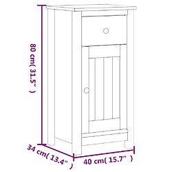 vidaXL Armoire de salle de bain BERG blanc 40x34x80 cm pin massif pas cher