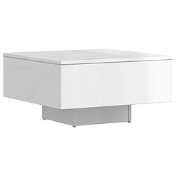 Maison Chic Table basse pour salon | Table à café Blanc brillant 60x60x31,5 cm Aggloméré -GKD71846