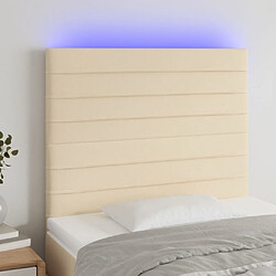 Maison Chic Tête de lit scandinave à LED,meuble de chambre Crème 80x5x118/128 cm Tissu -MN96622