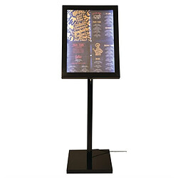 Avis Présentoir Menus Professionnel Eclairé LED Noir 1,20 m - Securit - - Acier 650x100x1200mm