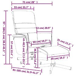 vidaXL Fauteuil inclinable avec repose-pied gris similicuir pas cher