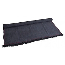 Acheter Aubry Gaspard Tapis en coton à franges noir.