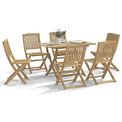 vidaXL Ensemble à manger de jardin 7 pcs Bois d'acacia solide