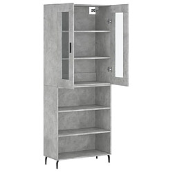 Avis vidaXL Buffet haut Gris béton 69,5x34x180 cm Bois d'ingénierie