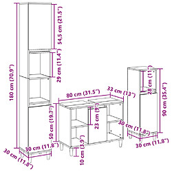 vidaXL Ensemble de meubles de salle de bain 3 pcs chêne sonoma pas cher