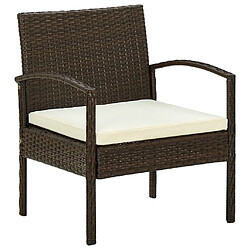 Maison Chic Chaise de jardin avec coussin - Fauteuil d'extérieur Résine tressée Marron -MN20402