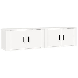 Maison Chic Lot de 2 Meubles TV muraux Banc TV suspendus pour salon blanc 80x34,5x40 cm -MN81885