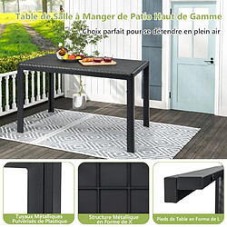 Helloshop26 Table de jardin rectangulaire de 200 cm pour 6 personnes table en rotin cadre en métal robuste table à manger marron 20_0009425