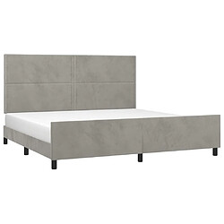 Avis Maison Chic Lit adulte - Cadre Structure de lit avec tête de lit Contemporain Gris clair 200x200 cm Velours -MN69859