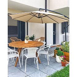 Beliani Grand parasol de jardin beige clair d 300 cm RAVENNA II