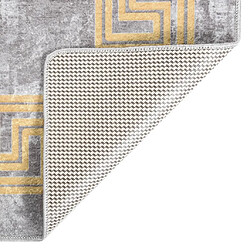 vidaXL Tapis lavable gris et doré 120x170 cm antidérapant