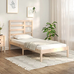 Maison Chic Lit Moderne Chambre - Cadre/structure de lit pour adulte bois massif 75x190 cm petit simple -MN54678