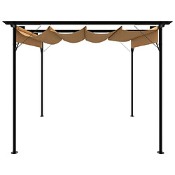 vidaXL Pergola avec toit rétractable taupe 3x3 m acier 180 g/m²