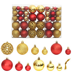 vidaXL Boules de Noël 100 pcs doré et rouge bordeaux 3 / 4 / 6 cm