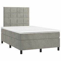 Avis Maison Chic Lit Adulte - Lit simple Lit à sommier tapissier et matelas moelleux - Meuble de Chambre - Gris clair 120x200cm Velours -MN41617