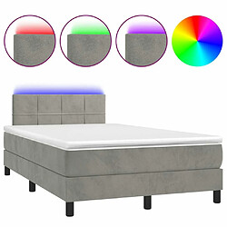 Sommier à lattes LED,Cadre à lattes de lit avec matelas pour Adulte Gris clair 120x200 cm -MN82009