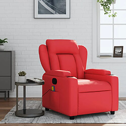 vidaXL Fauteuil de massage inclinable rouge similicuir