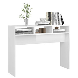 Acheter Maison Chic Table console | Meuble d'entrée | Table d'appoint Blanc brillant 105x30x80 cm Aggloméré -GKD26775