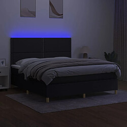 Avis vidaXL Sommier à lattes de lit et matelas et LED Noir 160x200 cm Tissu