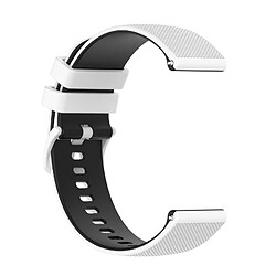 Avizar Bracelet pour Huawei Watch GT3 46mm Silicone BiColore Texturé Blanc / Noir