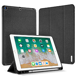 Etui en PU tissu tri-pli intelligent noir pour votre Apple iPad 9.7-inch (2018)/9.7-inch (2017)