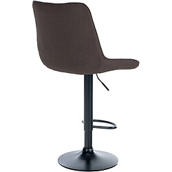 Decoshop26 Lot de 2 tabourets de bar réglable en hauteur pivotant à 360° assise en tissu taupe couture verticale pied métal noir 10_0004437 pas cher