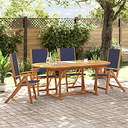 vidaXL Ensemble à manger de jardin 5pcs bois d'acacia solide textilène