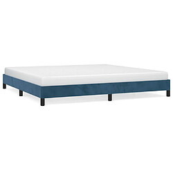 vidaXL Cadre de lit sans matelas bleu foncé 200x200 cm velours