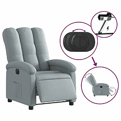 Maison Chic Fauteuil Relax pour salon, Fauteuil inclinable électrique Gris clair Tissu -GKD12839 pas cher