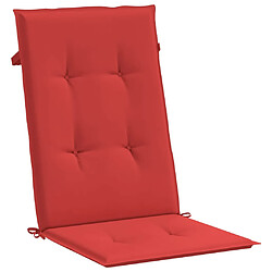 Acheter vidaXL Coussins de chaise de jardin dossier haut lot de 6 rouge tissu