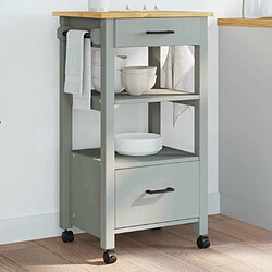 Maison Chic Desserte de cuisine | Chariot de cuisine | Meuble de rangement roulant MONZA 48x40x90 cm bois massif de pin -GKD74727