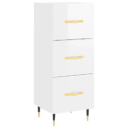 Acheter vidaXL Buffet haut Blanc brillant 34,5x34x180 cm Bois d'ingénierie