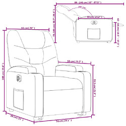 vidaXL Fauteuil inclinable électrique gris similicuir pas cher