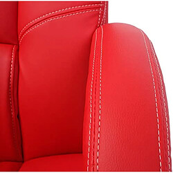 Avis Decoshop26 Fauteuil chaise de bureau sur roulettes pivotante hauteur réglable synthétique rouge 04_0001804