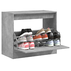 Maison Chic Armoire à chaussures | Meuble de rangement à chaussures Meuble d'Entrée gris béton 80x42x69 cm bois d'ingénierie -MN60402