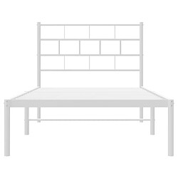 Maison Chic Lit adulte - Cadre de lit métal avec tête de lit,Structure du lit Contemporain pour chambre blanc 80x200 cm -MN59361 pas cher