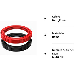 Fil de Silicone 12 AWG Fil Électrique Flexible 5 Mètres [2,5 m Noir & 2,5 m Rouge] Fil de Cuivre Étamé Câble Résistance