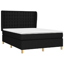 Avis Maison Chic Lit Adulte - Lit simple Lit à sommier tapissier avec matelas moelleux - Meuble de Chambre - Noir 140x190 cm Tissu -MN25959