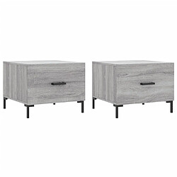 Maison Chic Lot de 2 Tables basses,Table Console pour salon sonoma gris 50x50x40 cm bois d'ingénierie -MN63765