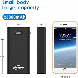 Avis YOBON Batterie Externe 26800mAh, Chargeur Rapide Portable avec 2 USB Sortie, Pour iPhone Samsung iPad Huawei - Noir