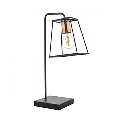 Luminaire Center Lampe de table Tower Cuivre poli,noir satiné 1 ampoule 49cm