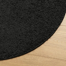 Avis vidaXL Tapis shaggy PAMPLONA poils longs moderne noir Ø 120 cm