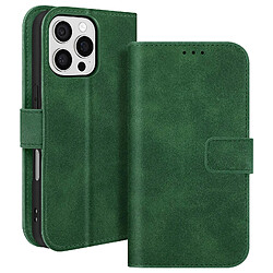 Avizar Étui pour iPhone 16 Pro Max Portefeuille Clapet Support Vidéo Vert