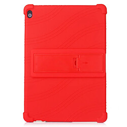 Coque en silicone avec béquille coulissante rouge pour votre Lenovo Tab M10 TB-X605F