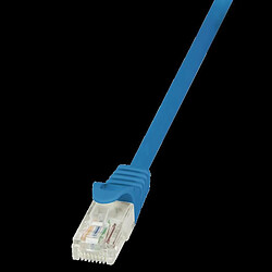 LogiLink Câble patch, Cat. 5e, U/UTP, 0,25 m, bleu, gaine en ()