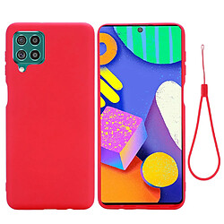 Coque en silicone souple avec sangle rouge pour votre Samsung Galaxy F62/M62